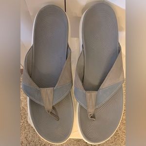 SPERRY MEN'S Gray and Blue Leather Flip Flop Sandal Size 13M
